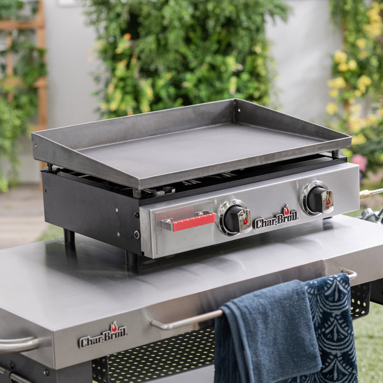 CharBroil Char Broil 2 Burner Portable Flat Top Gas Grill Bundle